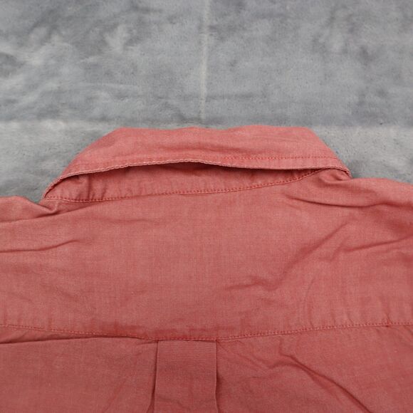 Eddie Bauer Shirt Mens L Red Relaxed Fit Short Sleeve Button Up Casual - Picture 13 of 16